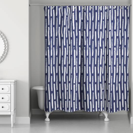 74" Hand Drawn Lines Shower Curtain
